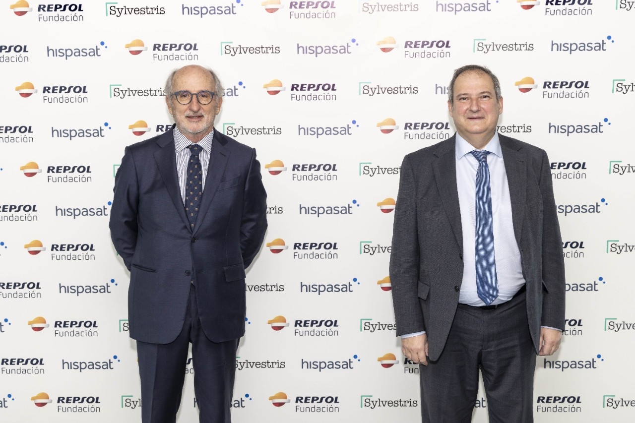 Antonio Brufau, Presidente de Repsol y Jordi Hereu, Presidente de Hispasat