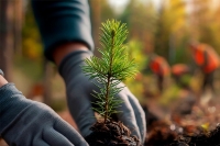 Persona plantando un árbol